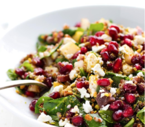 winter rainbow quinoa salad