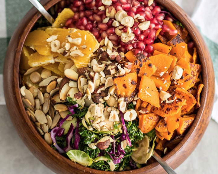 Vibrant Winter Kale Brussels Sprout Salad