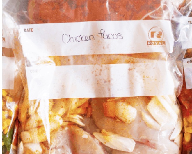 Freezer Meal Chicken Tacos