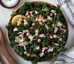 Kale Salad with Chickpeas and Parmesan