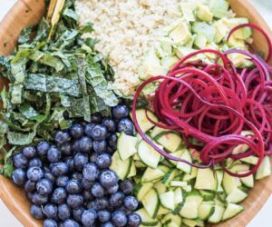 Kale Salad with Blueberries and Quinoa
