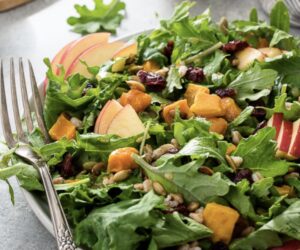 Harvest Butternut Squash Kale Salad with Farro